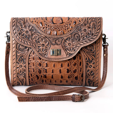 American Darling Cross Body Crocodile Embossed Genuine Leather Western Women Bag Handbag Purse | Crossbody for Cute